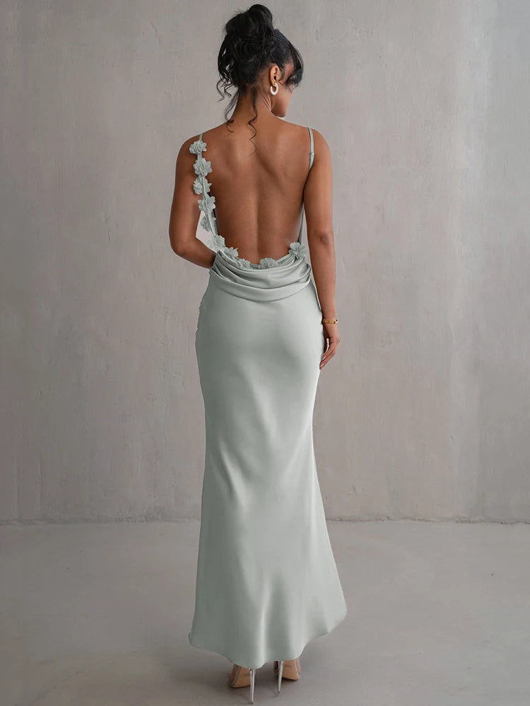 Mozision Floral Draped Backless Maxi Long Dress For Women Fashion Spag Girl Can Do Mozision Floral Draped Backless Maxi Long Dress For Women Fashion Spag Girl Can Do