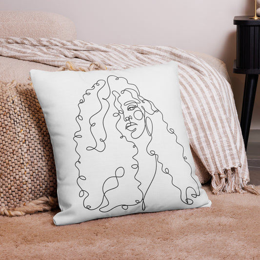 Curly Hair Queen - White Pillow