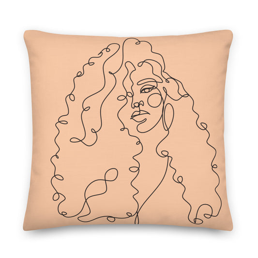Curly Hair Queen - Nude Color Pillow