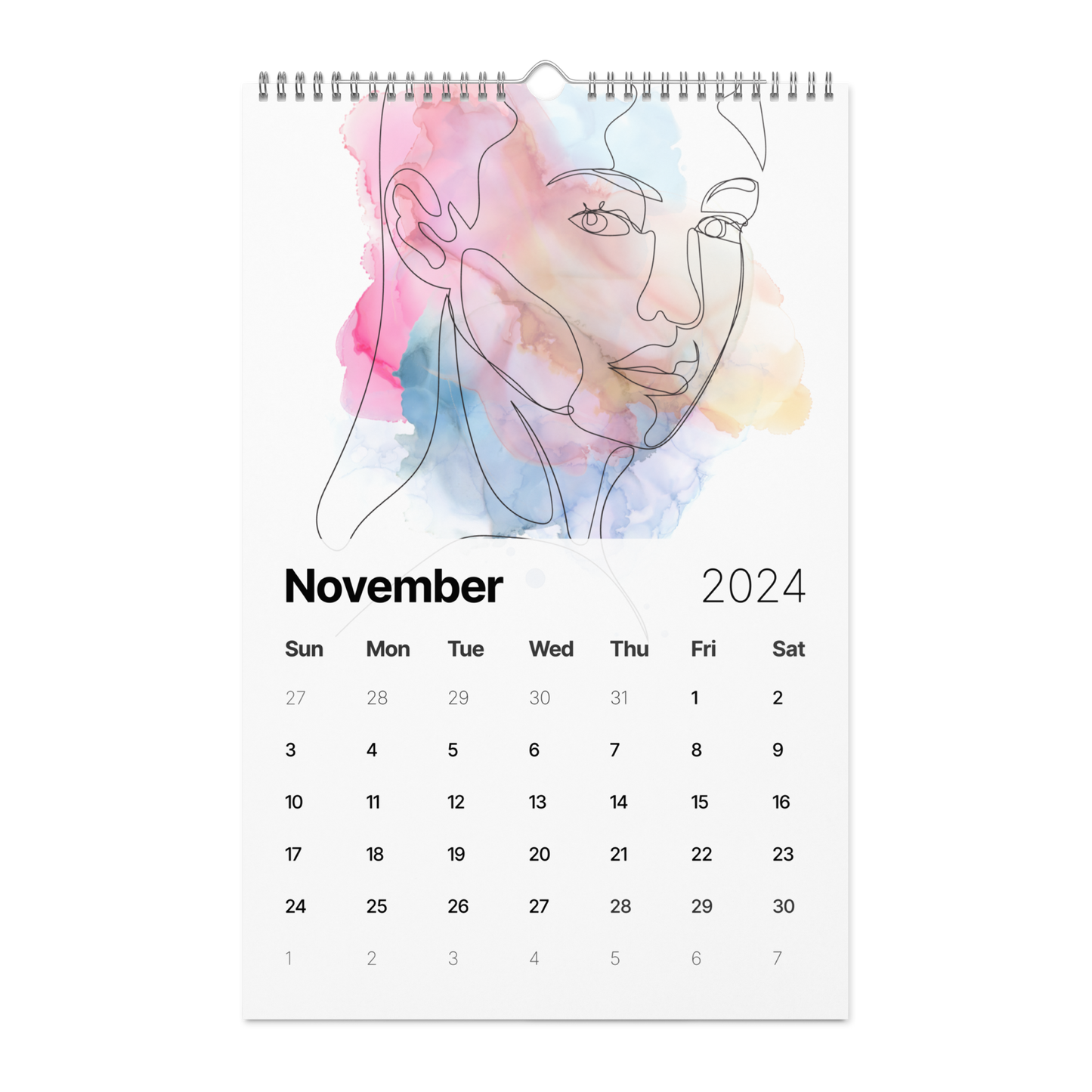 Wall calendar - Female Line Art